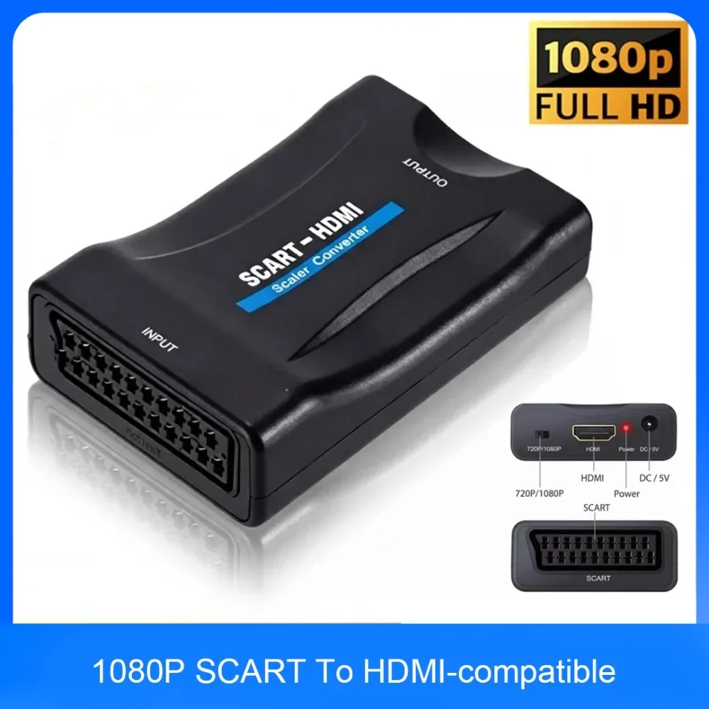 Scart To Hdmi - SCART - HDMI Uyumlu Dönüştürücü Adaptör,